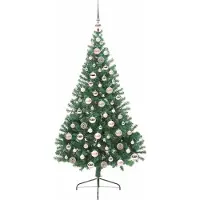 vidaXL Kunststof Voorverlichte Kerstboom met 300 LED Groen 180 cm PVC