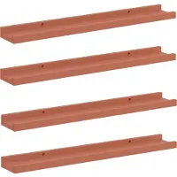 vidaXL Wandplank 4 st Rood 60 x 9 x 3 cm Bewerkt hout