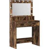 vidaXL Kaptafel Rook Eiken 79 x 41 x 135 cm Bewerkt hout