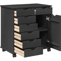 vidaXL Rollende kast 63,5 x 39 x 65,5 cm Massief vurenhout Grijs