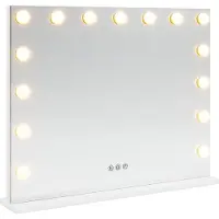 vidaXL LED Vanity Spiegel Wit 58 x 10 x 47 cm Glas en Staal