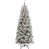 vidaXL Kunstkerstboom Wit 240 cm PVC en plastic en staal en PE