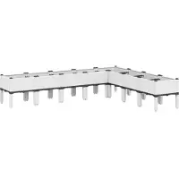 vidaXL Plantenbak met poten 200x160x42 cm polypropeen wit