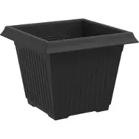 vidaXL Vierkante Bloempot 24 st Zwart 33 x 33 x 26 cm Kunststof
