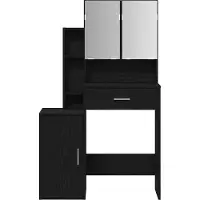 vidaXL Kaptafel Zwart Eiken 80 x 35 x 132 cm Bewerkt hout