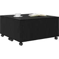 vidaXL Salontafel Zwart Eiken 75 x 75 x 38 cm Bewerkt hout