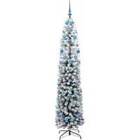 vidaXL Kunstkerstboom Groen 210 cm PVC en Staal en Kunststof