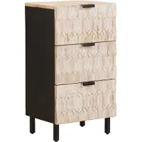 vidaXL Dressoir Witte Was Afwerking 40 x 33 x 75 cm Massief Mango Hout