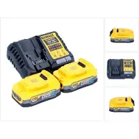 DeWalt DCB 1104 E2 accustartset 12 V / 18 V 2x Powerstack-accu 1,7 Ah + DCB 1104 lader