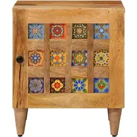 vidaXL Nachtkastje 2 pcs Naturel 40 x 33 x 46 cm Massief Mango Hout