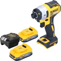 DeWalt DCF 887 E2 accu-slagmoersleutel 18 V 205 Nm 1/4" borstelloos + 2x Powerstack accu 1,7 Ah + lader
