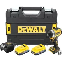 DeWalt DCF 860 E2T accu-slagmoersleutel 18 V 282 Nm 1/4" borstelloos + 2x Powerstack accu 1,7 Ah + oplader + TSTAK