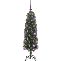 vidaXL Kunstkerstboom Groen 120 cm PVC en Staal en Kunststof