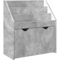 vidaXL Kinderboekenplank Beton Grijs 60 x 29,5 x 69 cm Bewerkt hout