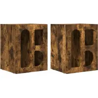 vidaXL Nachtkastje ELST 2 st Rook Eiken 40 x 35 x 50 cm Bewerkt hout