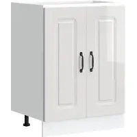 vidaXL Spoelbakonderkast Kalmar 60x46x81,5cm bewerkt hout hoogglanswit