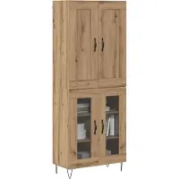vidaXL Highboard Artisan Eiken 69,5 x 34 x 180 cm Bewerkt hout