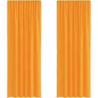 vidaXL Gordijnen voile met roedezakken 2 st oranje