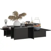 vidaXL Salontafels 2 st 111,5x50x33 cm bewerkt hout hoogglans zwart