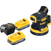 DeWalt DCW 210 E2 accu excentrische schuurmachine 18 V 125 mm borstelloos + 2x Powerstack accu 1,7 Ah + oplader