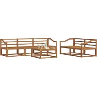 vidaXL Buiten bank set 6 pcs Naturel Massief Acacia Hout