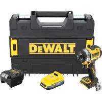 DeWalt DCF 860 E1T accu-slagmoersleutel 18 V 282 Nm 1/4" borstelloos + 1x Powerstack-accu 1,7 Ah + oplader + TSTAK