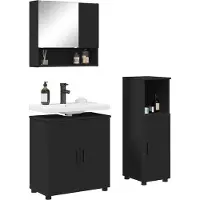 vidaXL Badkamermeubel Set 3 st Zwart 61 x 35 x 64 cm