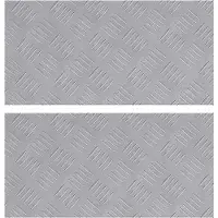 vidaXL Trapmatten 2 st 50 x 25 cm Zilver Aluminium Rechthoekig