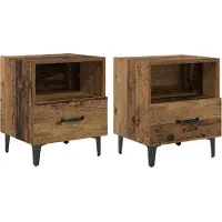 vidaXL Nachtkastje 2 st Oudhout 40 x 35 x 47,5 cm Bewerkt hout