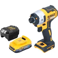 DeWalt DCF 887 E1 accu-slagmoersleutel 18 V 205 Nm 1/4" borstelloos + 1x Powerstack accu 1,7 Ah + lader