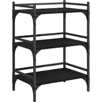 vidaXL Keukenwagen, zwart, eikenhoutlook, 50 x 35 x 75,5 cm