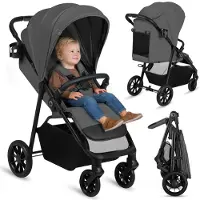 Lionelo Refurbished | Emerald - Buggy - Lichtgewicht Eén-Hand Opvouwbaar 91 cm XXL-Capuchon UPF50+ EVA-Wielen met Vering