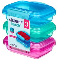 Sistema Trends Lunch set van 3 voorraaddoosjes 200ml (4 ass.)