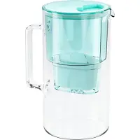 Wessper Glazen 3L waterfilterkan karaf compatibel met Brita MAXTRA+ waterfilter patronen - incl. 1 filterpatroon - Waterkan - Kleur Mint