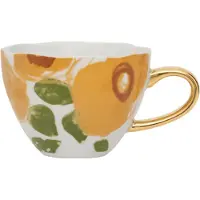 Urban Nature Culture Thee- en Koffiekop Good Morning Cappuccino/Tea Floral Art Caramel 350 ml