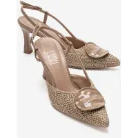 Prologue Levia Geweven Pump met Puntige Neus en Slingback