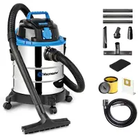 Vacmaster VQ1220SC: Nat- en droogzuiger, industriële stofzuiger, stofzuiger met blaasfunctie, nat- en droogzuiger voor vloeren zonder zak, 1250W, 20 liter