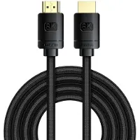 Baseus - kabel - HDMI 2.1 8K - 60 - Hz - 48 - Gbps / 4K - 120 - Hz / 2K - 144 - Hz - 3D - eARC - QMS - Dynamic - HDR - VRR - ALLM - 3 - m - zwart - (CAKGQ-L01)