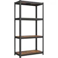 Songmics Stevige plank met 4 verstelbare planken, Vintagebruin + Zwart / 1