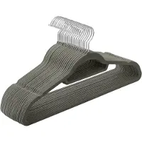Songmics Fluwelen kleerhangers voor peuters en baby's, Grijs