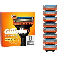 Gillette Fusion 5 Power scheermessen voor heren, 8 originele scheermesjes, oranje