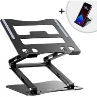 Wozinsky Laptopstandaard - Ergonomische Laptopstandaard - Verstelbaar en Opvouwbaar - laptop Verhoger - Aluminium - Zwart
