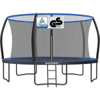 Songmics ronde tuintrampoline met ladder en gevoerde stangen