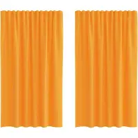 vidaXL Gordijnen voile met roedezakken 2 st oranje