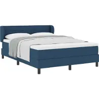 vidaXL Boxspring bed met matras met hoofdeinde Blauw 140 x 200 cm Stof