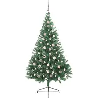 vidaXL Kunststof Voorverlichte Kerstboom met 300 LED Groen 210 cm PVC