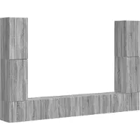 vidaXL Tv-meubelset 8 pcs Grijs Sonoma Bewerkt hout