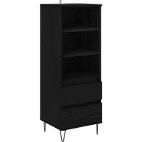 vidaXL Highboard Zwart Eiken 40 x 36 x 110 cm Bewerkt hout