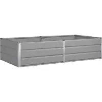 vidaXL Plantenbak Lichtgrijs 195 x 100 x 45 cm Gegalvaniseerd staal