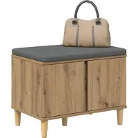 vidaXL Hallenbank Artisan Eik 60 x 38 x 46 cm Geengineerd Hout en Stof
